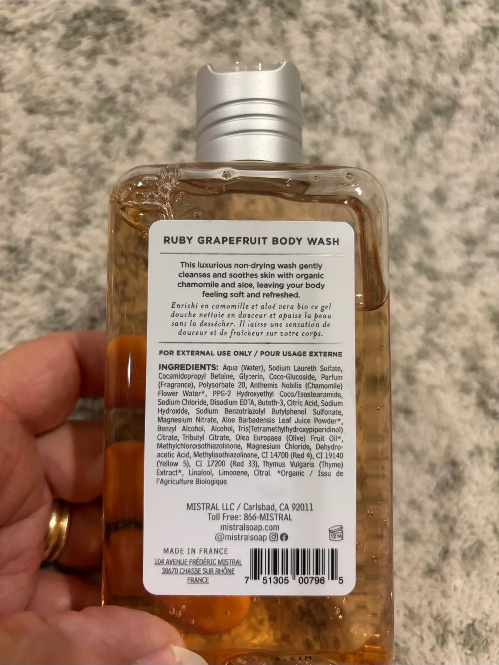 Mistral Ruby Grapefruit Scented Luxury Body Wash NWT 10oz Made in France